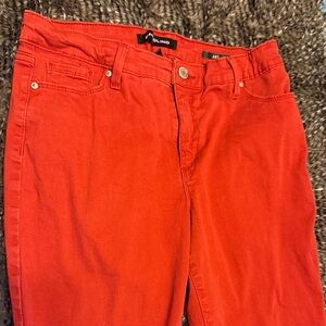 Vibrant Red Skinny Jeans by Rolling